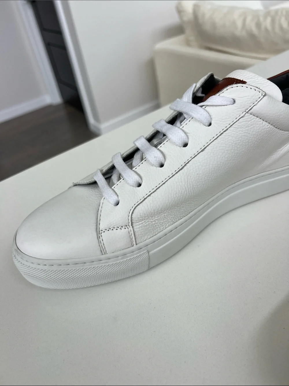 To Boot New York knox panama diver leather bianco white tan sneakers 10.5